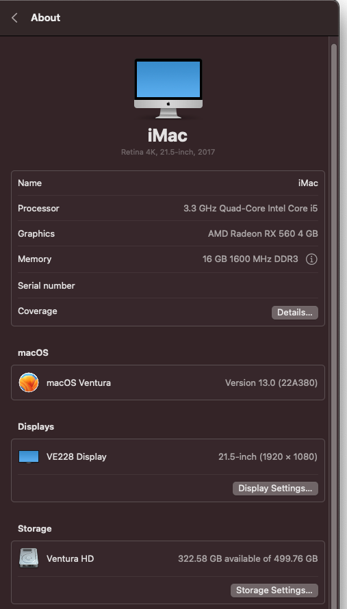macOS Ventura 13.0 RC (22A380) Scree667