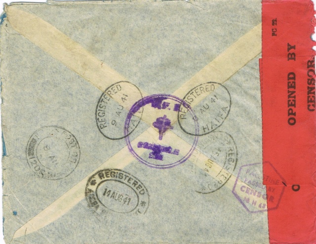 Lettre recommandée par avion d’un  F.F.L. oblitération " FIELDPOST OFFICE 61 »  du 7 août 1941 pour BRAZZAVILLE Ccf24013