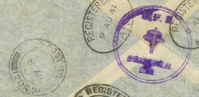 Lettre recommandée par avion d’un F.F.L. oblitération " FIELDPOST OFFICE 61 » du 7 août 1941 pour BRAZZAVILLE Ccf24014