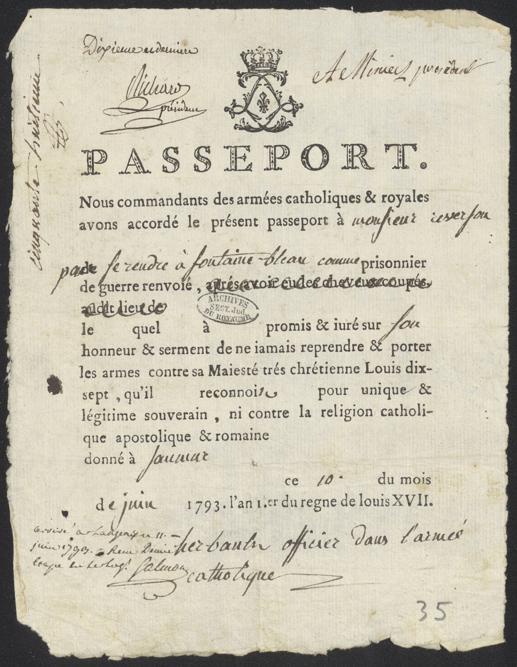 Passeport pour prisonnier de guerre - improbable Passep10