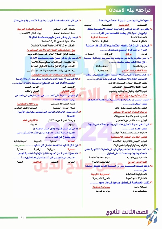 مراجعة الاقتصاد ليله الامتحان ثانوية عامة مستر حسن صلاح الدين 10251