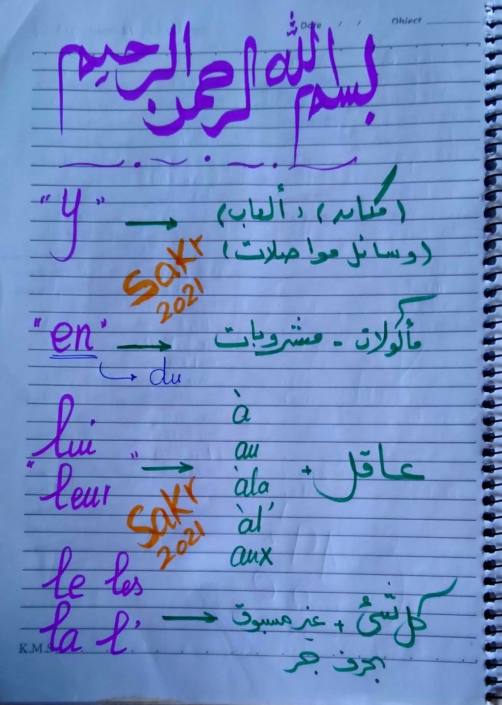 شيتات مراجعة اللغة الفرنسية للثانوية العامة