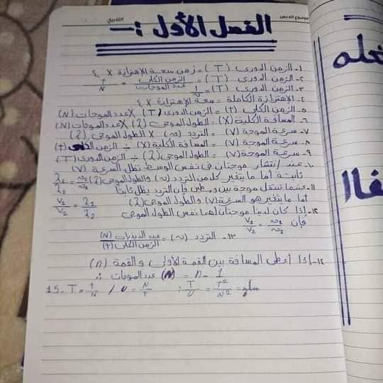 تلخيص قوانين منهج الفيزياء تانية ثانوى مستر| نجار محمود 1304