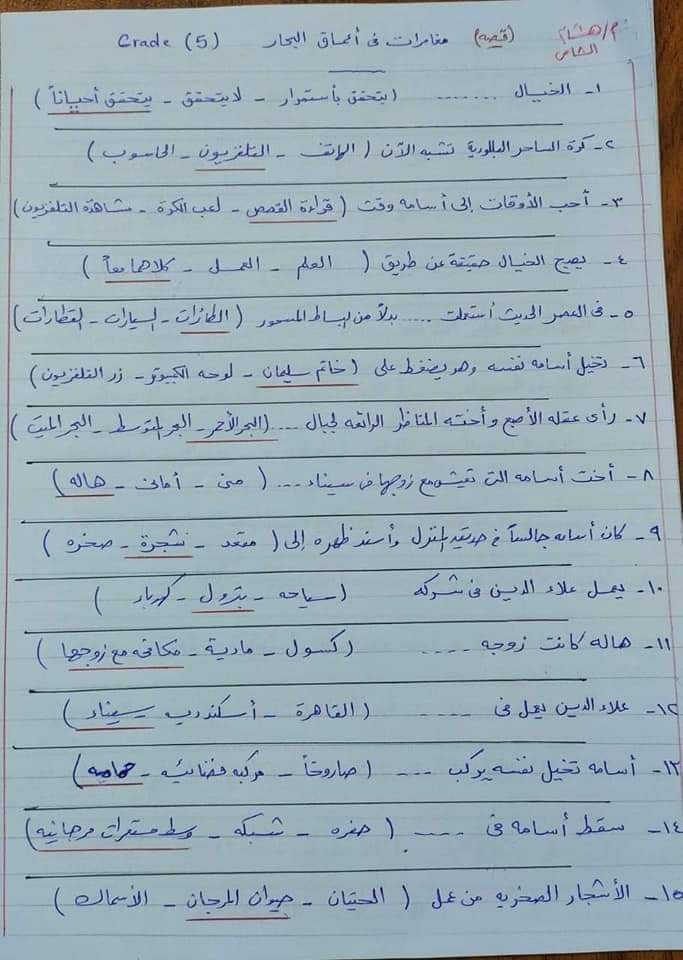 مراجعة سريعة وشاملة لأهم النقاط منهج لغة عربية الصف الخامس أ/ هشام الشامى