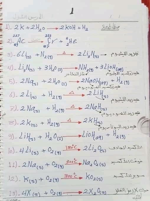 كل معادلات الكيمياء للصف الثاني الثانوي 1707