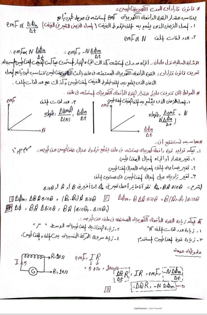 قانون فاراداى وقاعده لنز واهم الملاحظات فيزياء 3 ثانوى 319