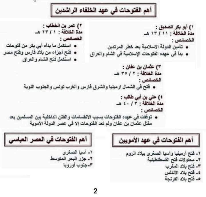 ملخص تاريخ تانية ثانوي الترم الاول "مراجعة في 10 دقائق" 3402