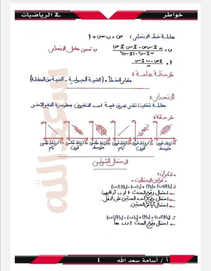 الثالث - ملخص الاحصاء للثانوية العامة مستر أسامة سعد الله 4831