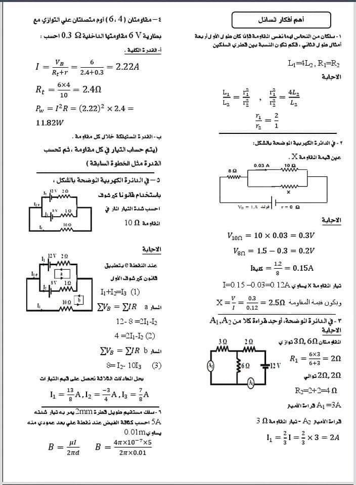  قوانين الفيزياء للصف الثالث الثانوي في 10 ورقات 4_talb14