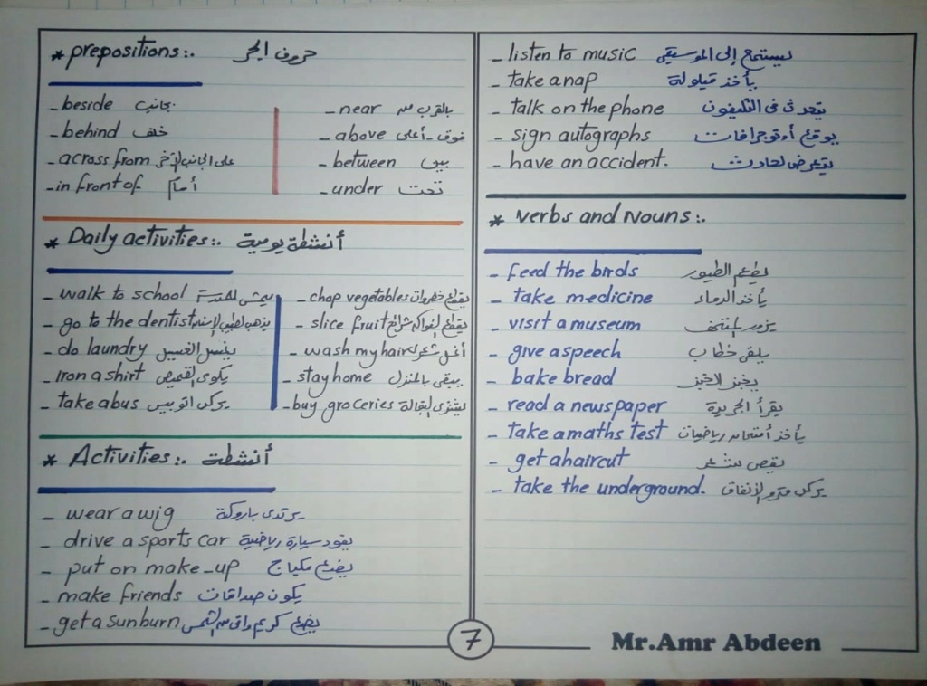 مراجعة لغة انجليزية الصف السادس الابتدائى الترم الاول  Mr. Amr Abdeen 712