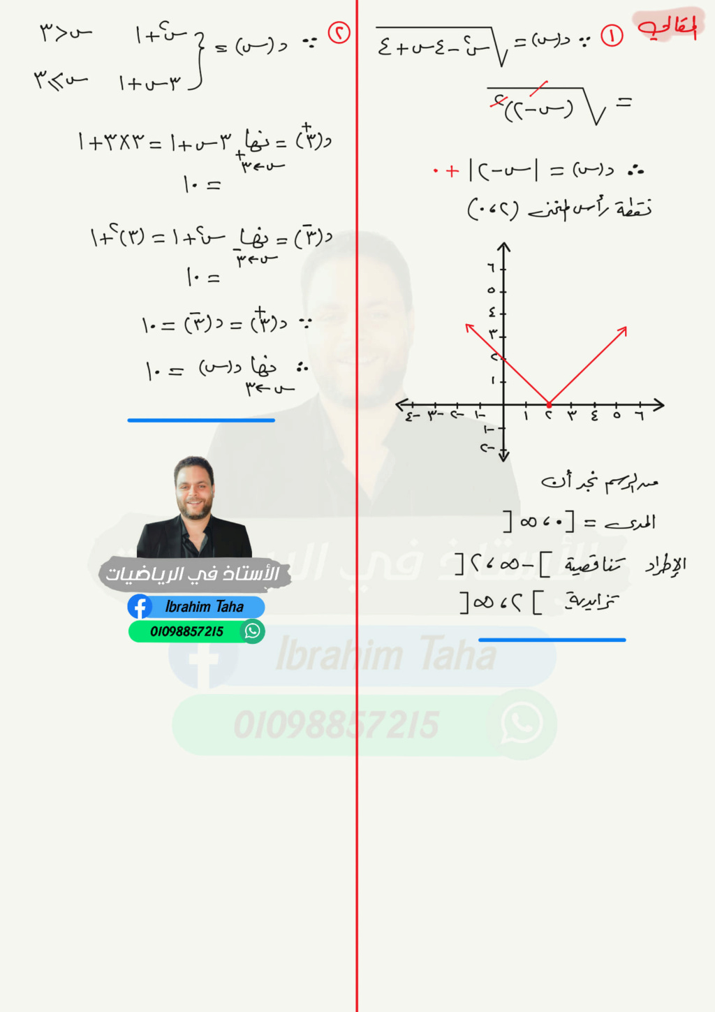 حل امتحان محافظة القاهرة رياضيات بحتة 2 ثانوي ترم أول أ. ابراهيم طه 8248