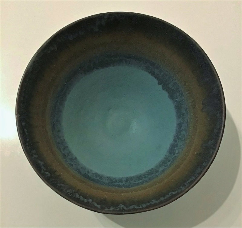 Lovely Green and Gold Footed Bowl  -   Sarah Perry's Lustre Ware 110