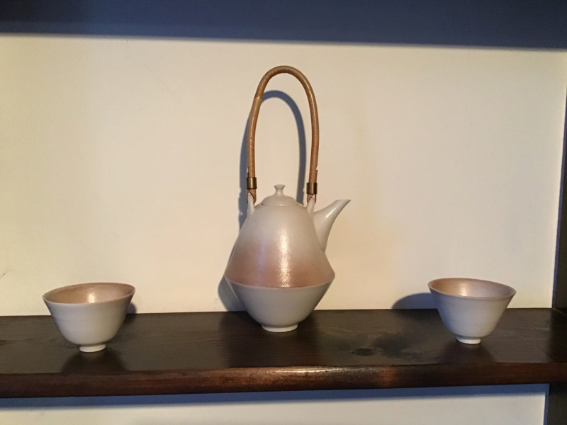 M mark porcelain elongated mini teapot, cups - early Melanie Brown 3f8b2010