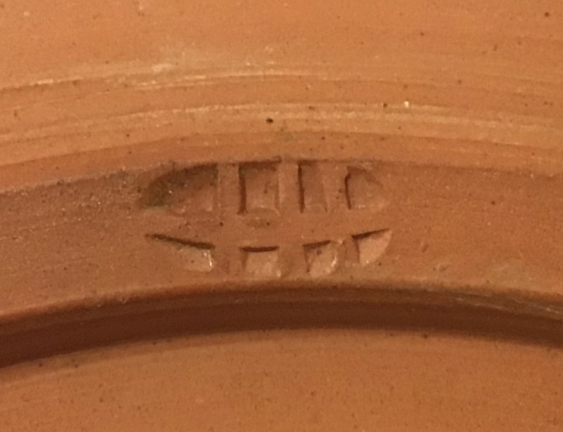 Unusual terracota plate (in style of ej mellon), HH mark 96434c10