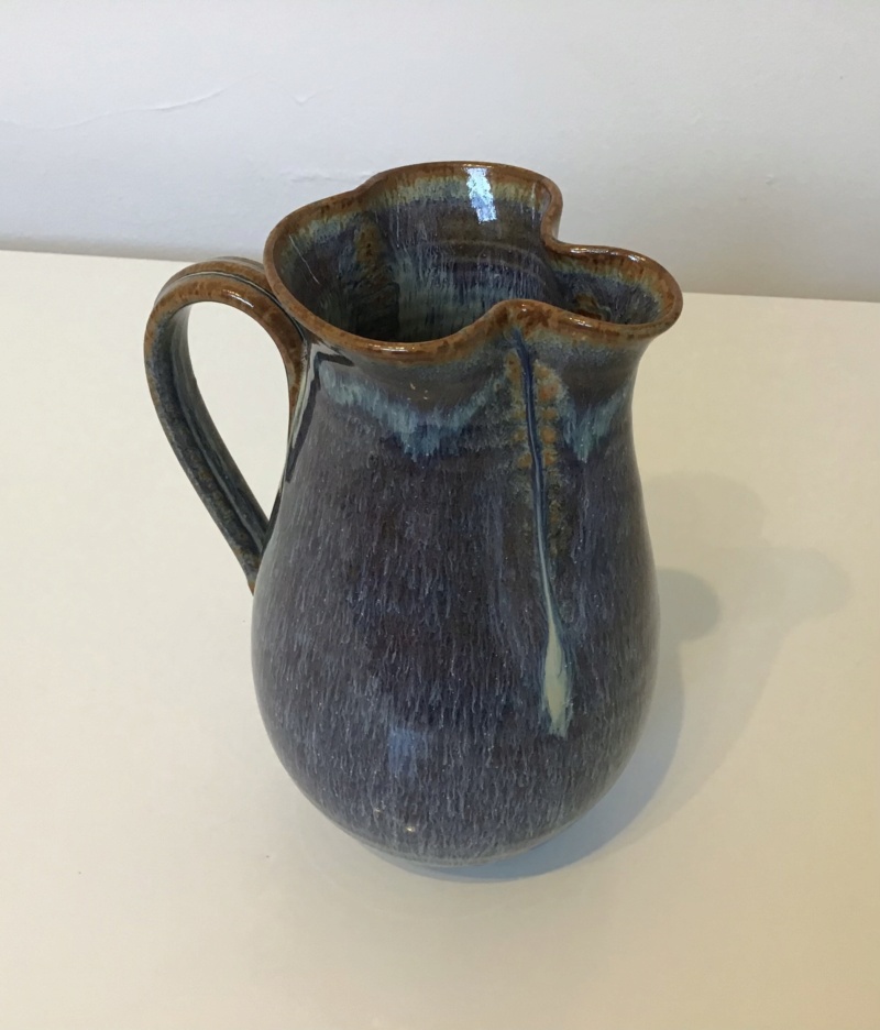 Ruskin style jug with swirly HR mark - Northumbrian Craft Pottery E7887010