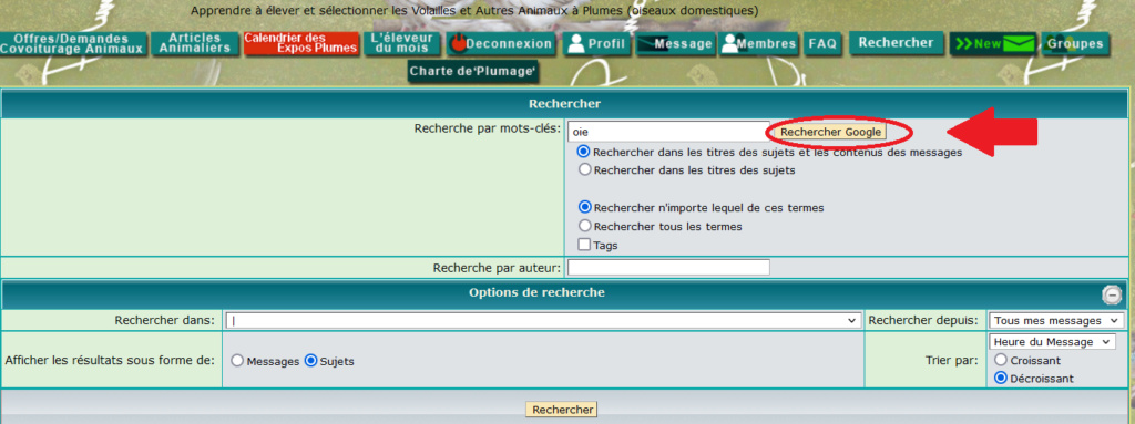 Comment rechercher sur le forum Recher14