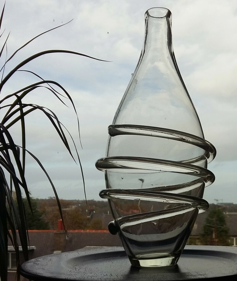Ribbon-trailed Clear Glass Vase 20201119
