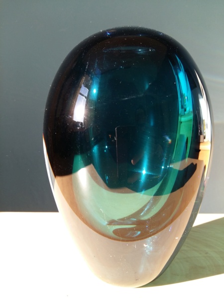 Modern Turquoise Thick Mouth Blown Glass Vase 20201121