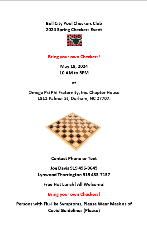 Checker Event in Durham, N. C. Agwzst10