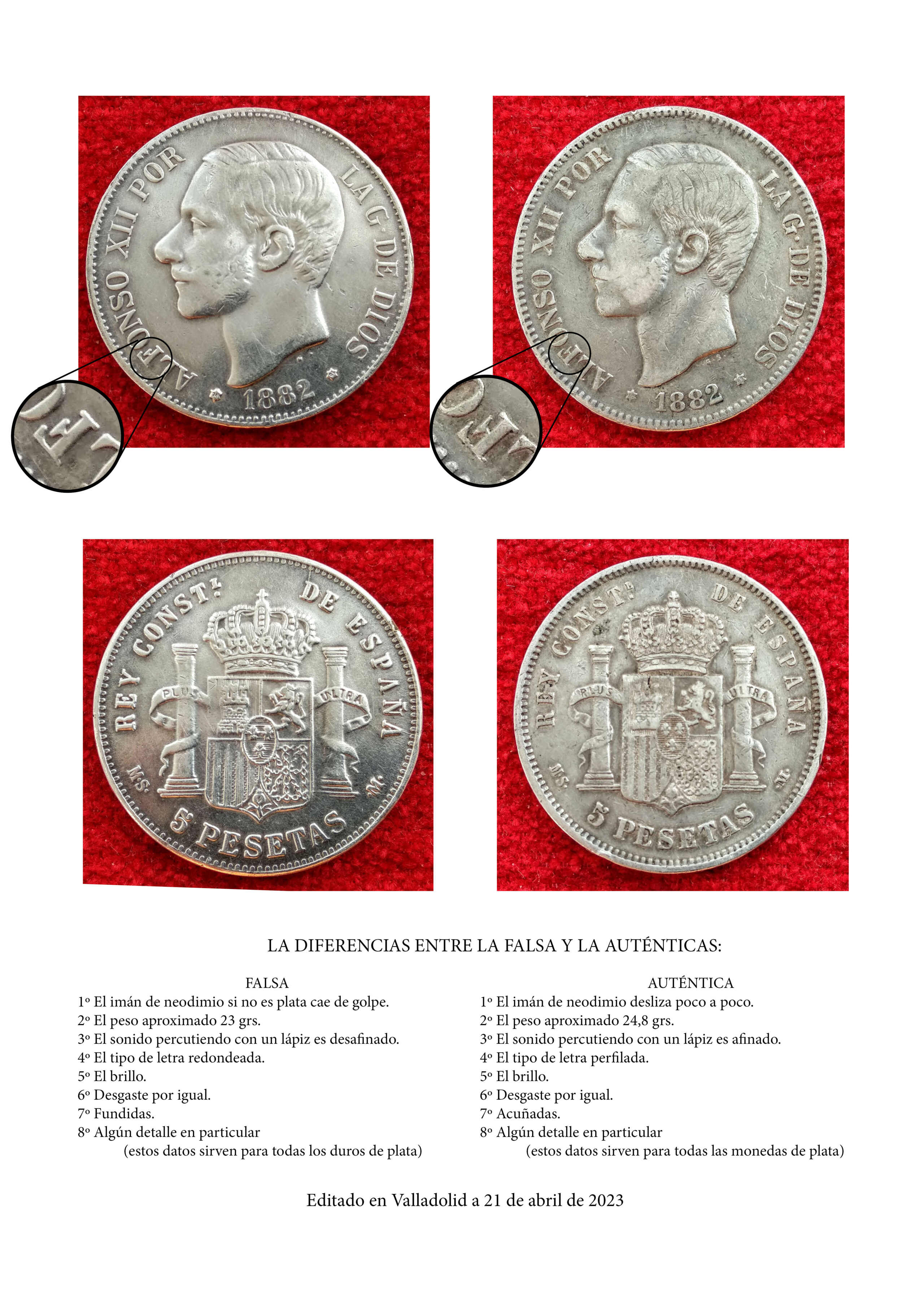 Comparación 5 pesetas de Alfonso XII  Compar11