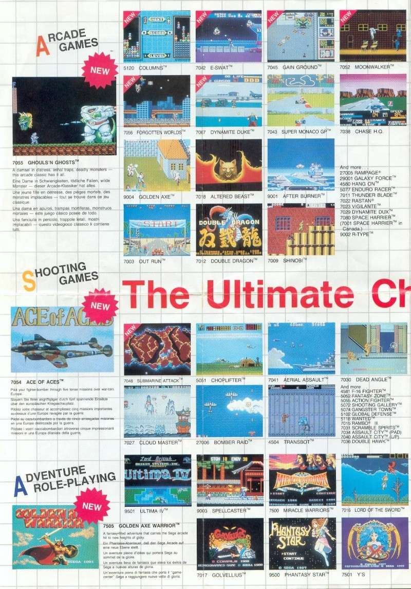 Un catalogue de jeu Master System Sega_g11
