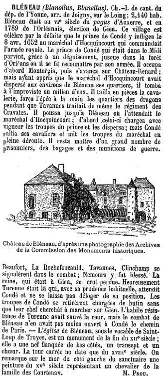 Bataille de Bléneau en 1652..et rectangle bleu sur carte ?? Captu219