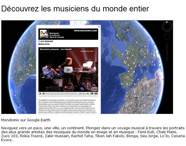 Fichier KMZ de MONDOVIX - Les musiciens du Monde Ge116