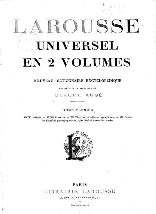 Larousse Universel en 2 volumes de 1922. Larous11