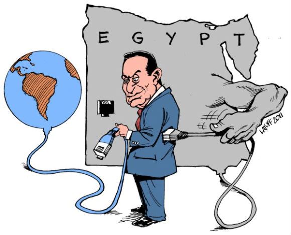 رسوم كاريكاتير حول الثورة المصرية Mubara10