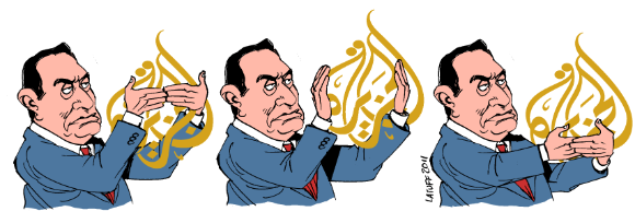 رسوم كاريكاتير حول الثورة المصرية Mubara11