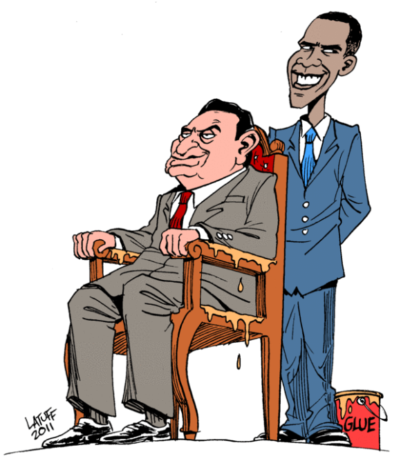 رسوم كاريكاتير حول الثورة المصرية Obama-10