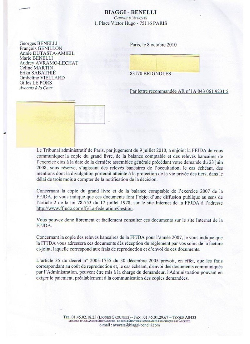 La FFJDA contrainte de s'excuter pour les comptes 2007 ! "Victoire pour le peuple" Benell10