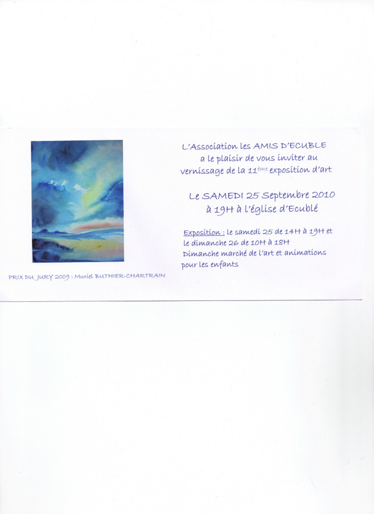 Exposition d'Arts plastiques à Ecublé les 25 et 26/09/10 19-09-10