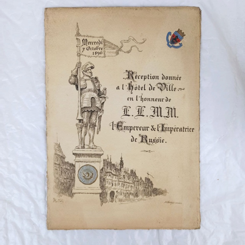 1896, l'amitié franco-russe, programme de réception à Paris. 54022710