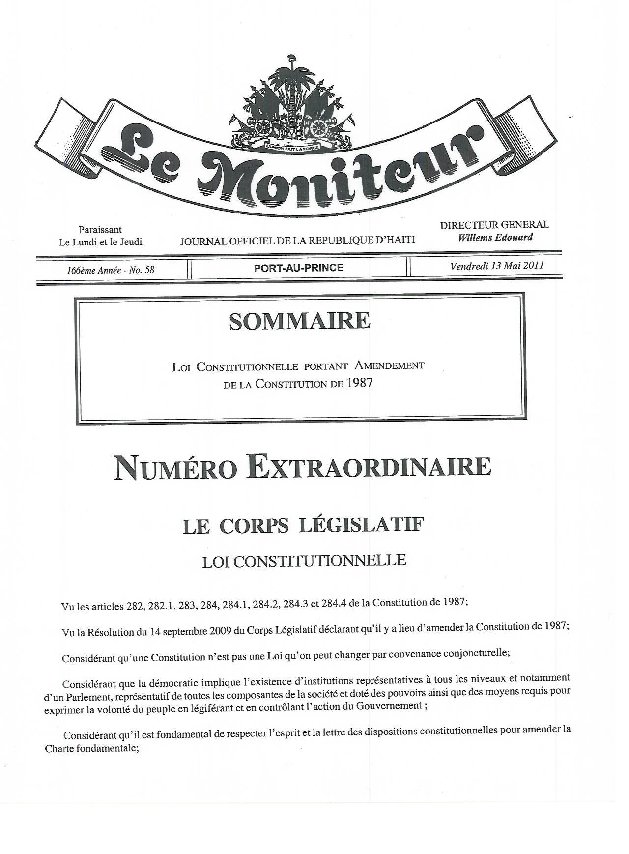 Haïti/Constitution: La Constitution amendée publiée officiellement dans le Monit Le_mon10