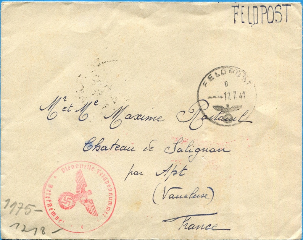 Lettre d'un Français en 1941 envoyé par la Feldpost Img16011