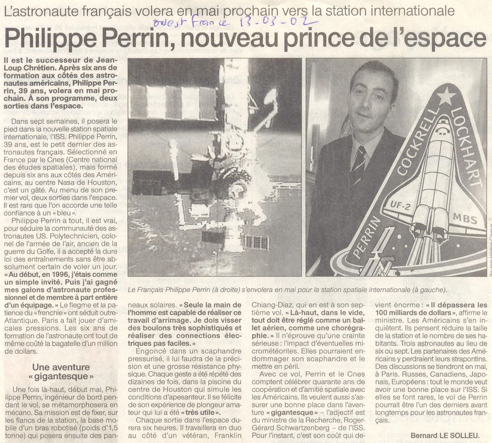 Philippe Perrin - 9ème français dans l'espace 02031310