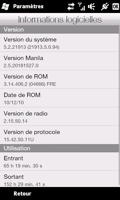 [ROM WM6.5] [FR] BILOU69 V EXITSENSE-4 - BASE 3.14.406.2 officielle allégée sans sense [21.11.2010]      Infosl10