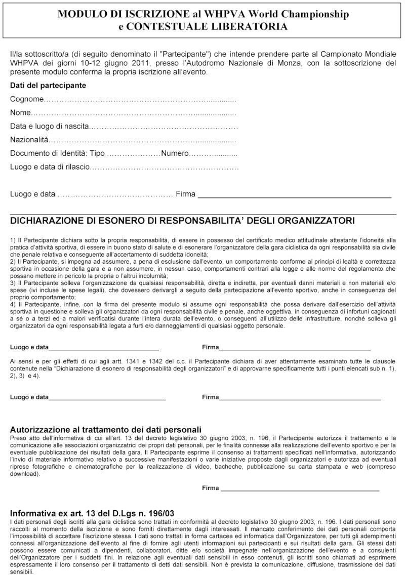 monza - Championnats du monde VPH à Monza du 10 au 12 juin 2011 - Page 4 Libera10