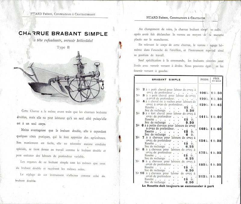 Charrues brabants HUARD FRERES - Chateaubriant-  Sans_t16