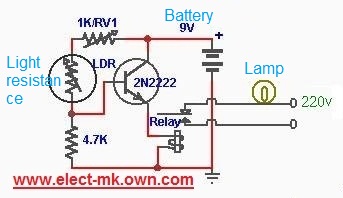 Simple electronic circuit to control the lighting when it gets dark 29-10110