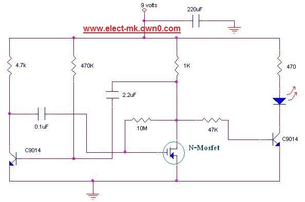   Electronic circuit to check the transistor Mosfet Scheds10
