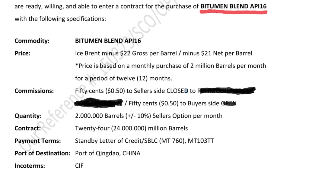 Offer Bitumen Blend API 16  65442110