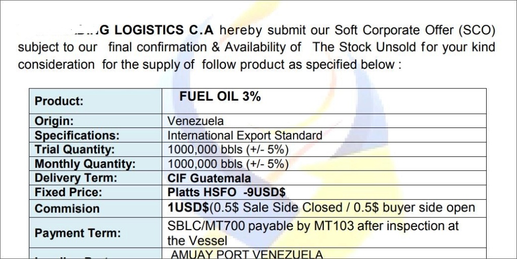 Offer FUEL OIL  3 %   F00110
