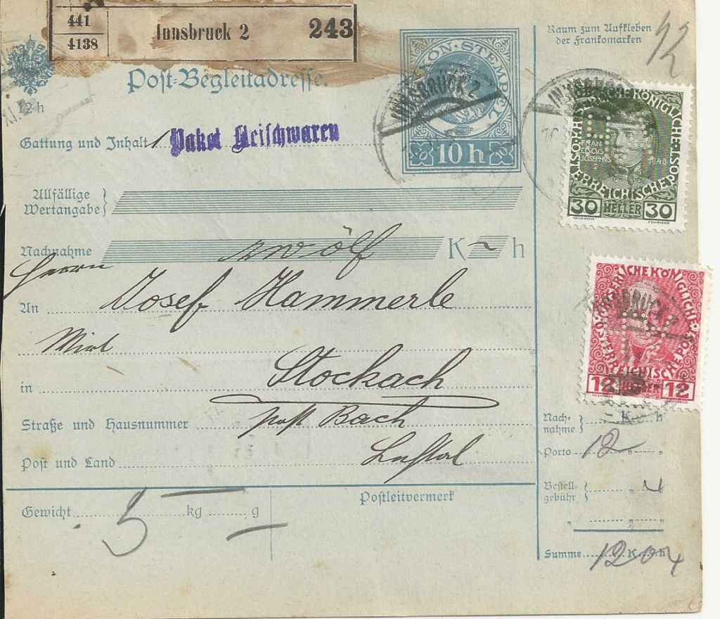 Marken - Lochung auf Briefmarken - Perfin - Österreich Bild1399