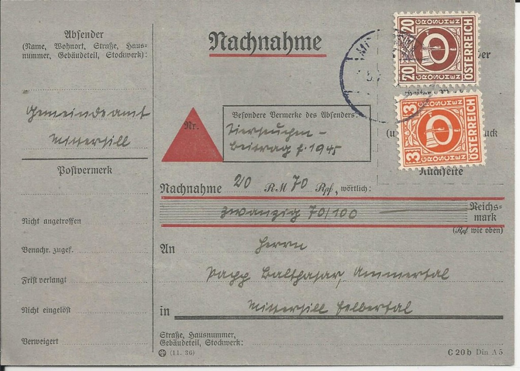 Posthornzeichnung - ANK 697-713 - Belege - Seite 4 Bild78