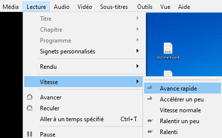 Lire une vidéo ou un fichier sonore en accéléré Acczol10