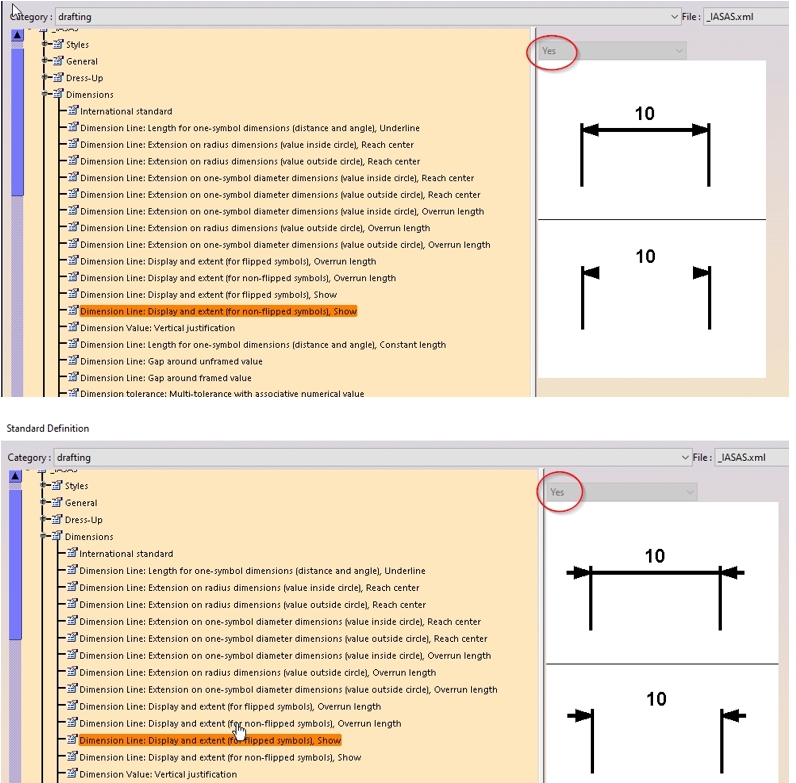 Problème de cotes sur CATDrawing Standa10