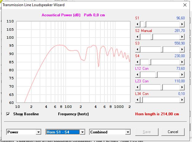 T-Fullrange SB20FRPC30-8 simulazioni e varie. Potenz10