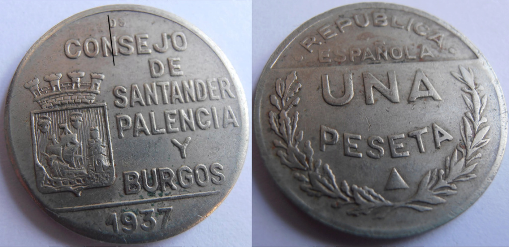 1 Peseta 1937. Consejo Santander Palencia y Burgos. PRUEBA F14